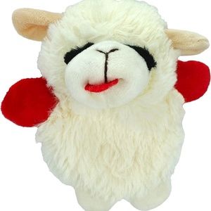 Multipet Lambchop Mini Crinkle XS Small 6" Lamb Chop Dog Toy Cute Fluffy Squeak